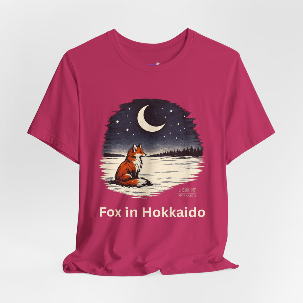 Hokkaido Fox — Kitsune Under the Winter Moon | Japanese Night Fox Graphic Tee