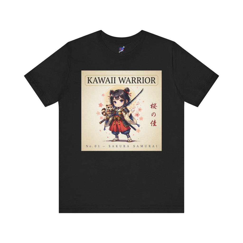 Kawaii Sakura Samurai T-Shirt — Cute Anime Warrior Tee