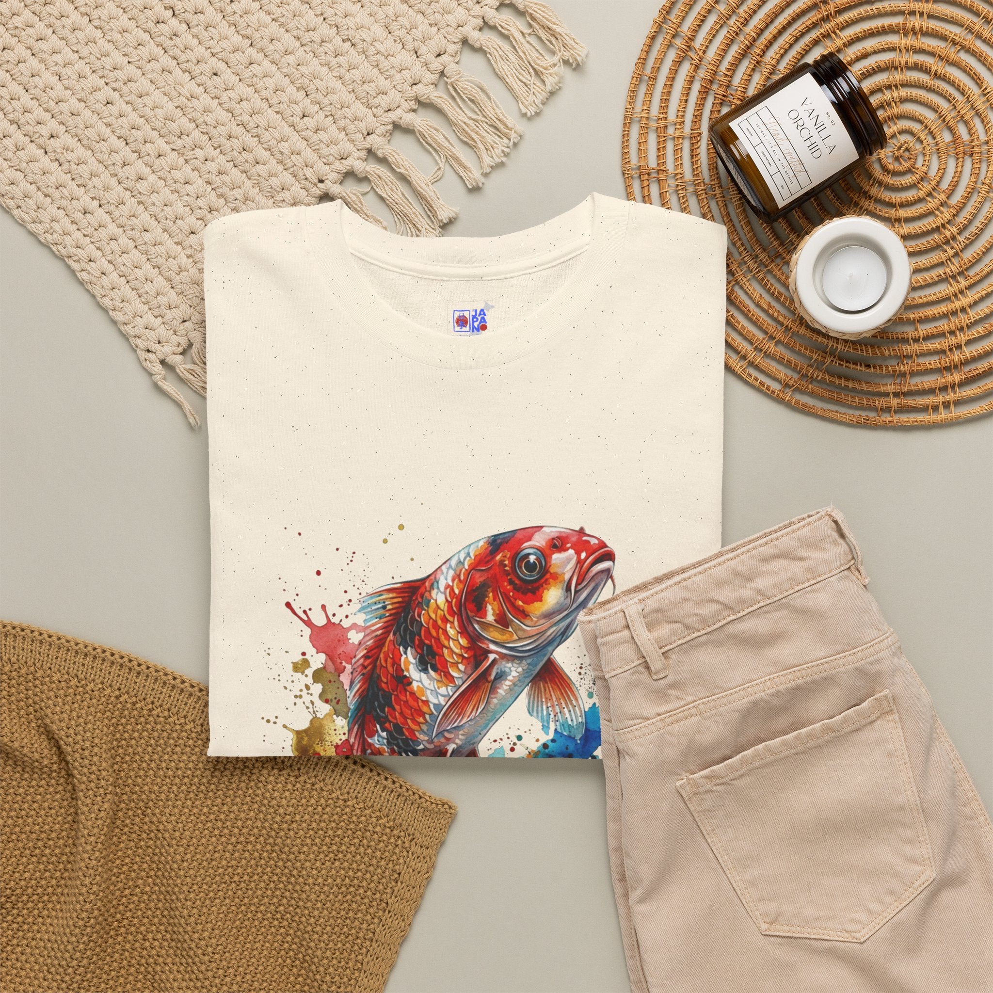 Koi Fish Watercolor T-Shirt — Vibrant Drip Art Tee