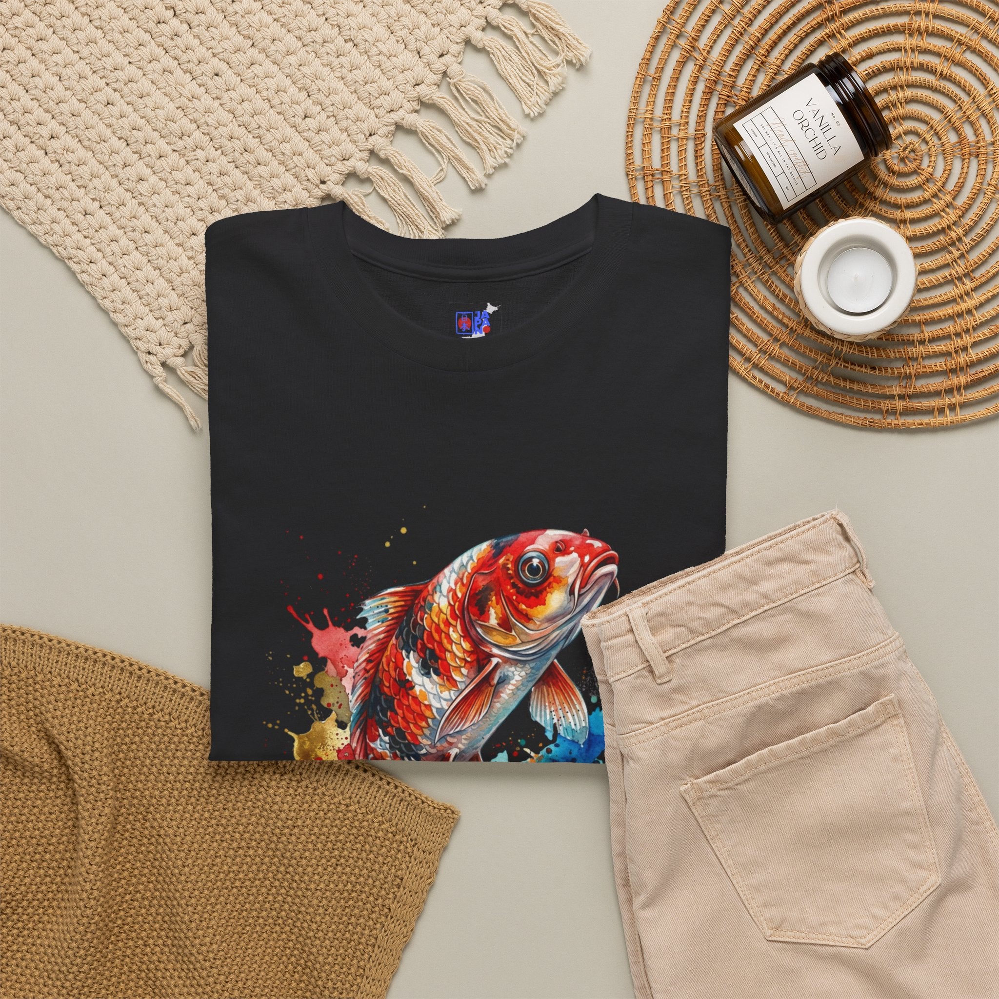 Koi Fish Watercolor T-Shirt — Vibrant Drip Art Tee