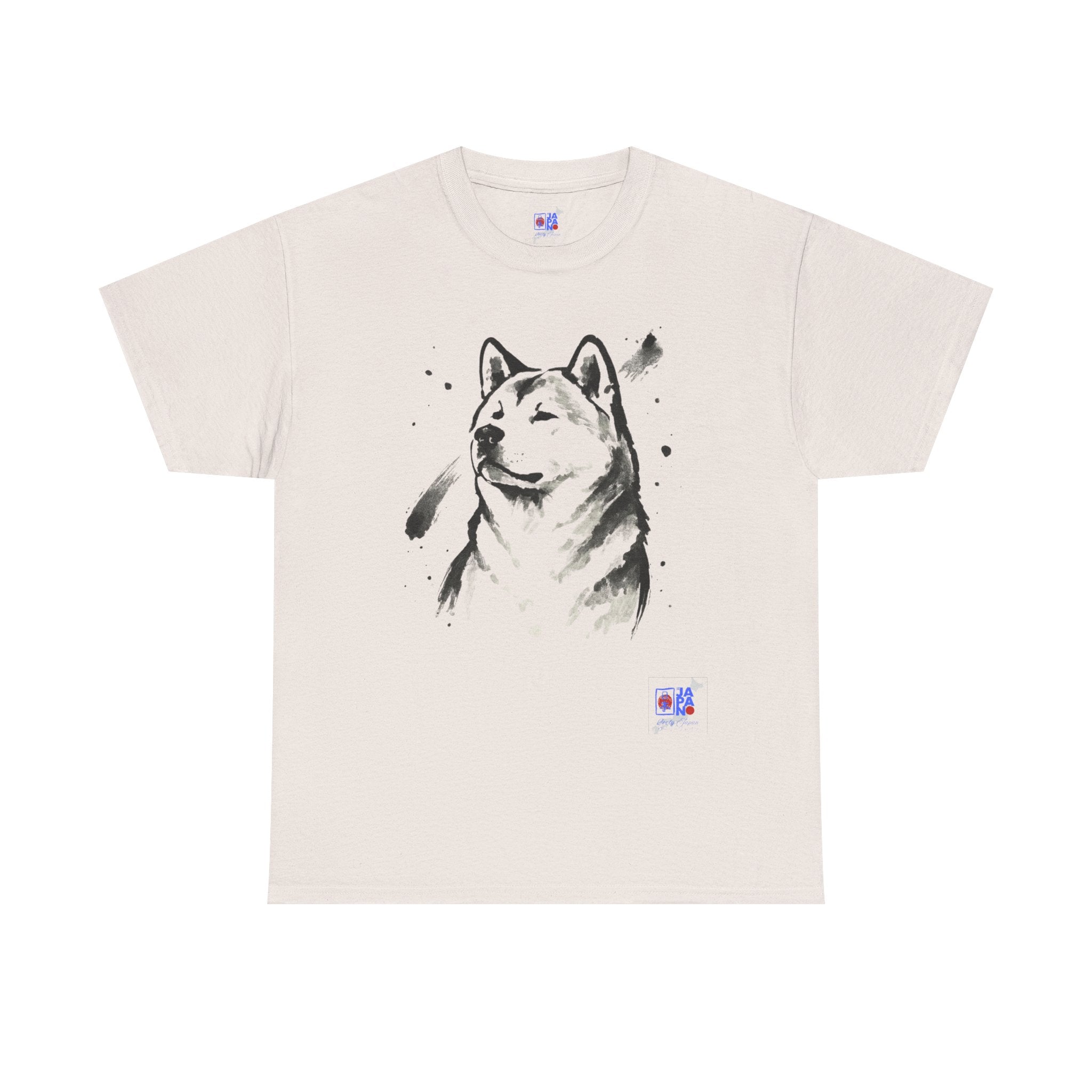 Akita Inu Sumi Ink Portrait T-Shirt — Japanese Ink Wash Dog Tee