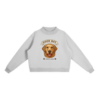 CoolyJapan Fleece Mock-Neck Crop Sweatshirt — 350gsm Heavyweight Women's