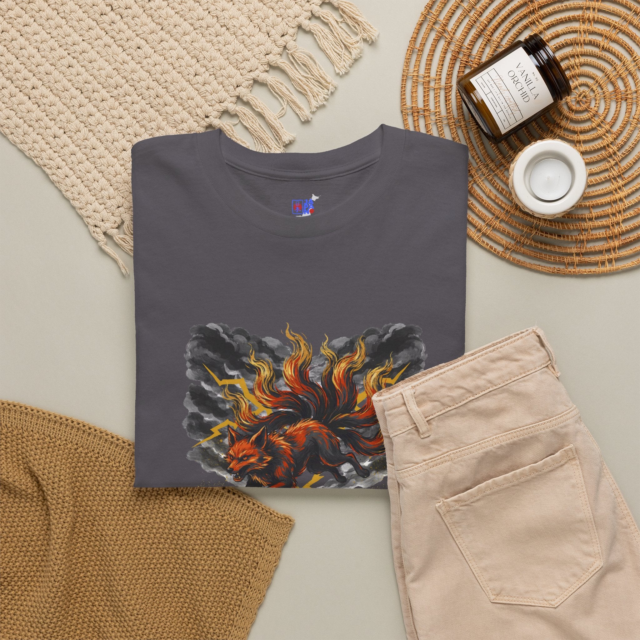 Japanese Fox Spirit  Graphic Tee  Mythology Shirt