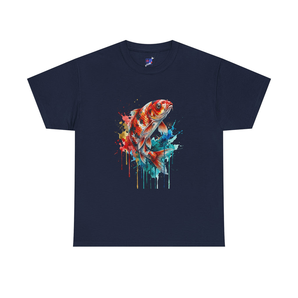 Koi Fish Watercolor T-Shirt — Vibrant Drip Art Tee