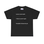 Lawson Saved My Life. 7-Eleven Saved It Again. FamilyMart Finished the Job. | Japan Convenience Store Tee — Dark Edition