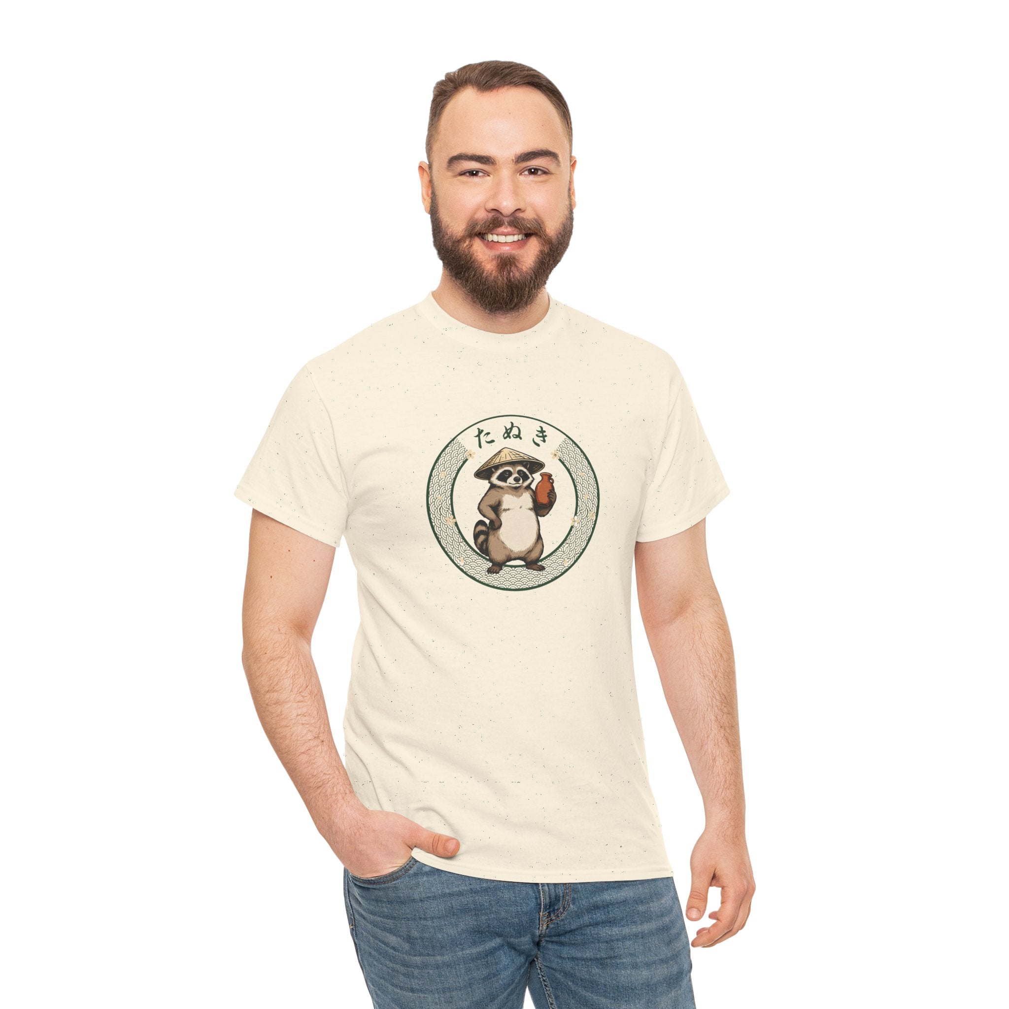 Tanuki T-Shirt | Japanese Raccoon Dog Folklore Graphic Tee | Edo Period Japan Shirt | Good Luck Gift