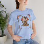 Floral Vintage Cat Tee — '美貓' Asian-Inspired Graphic T-Shirt