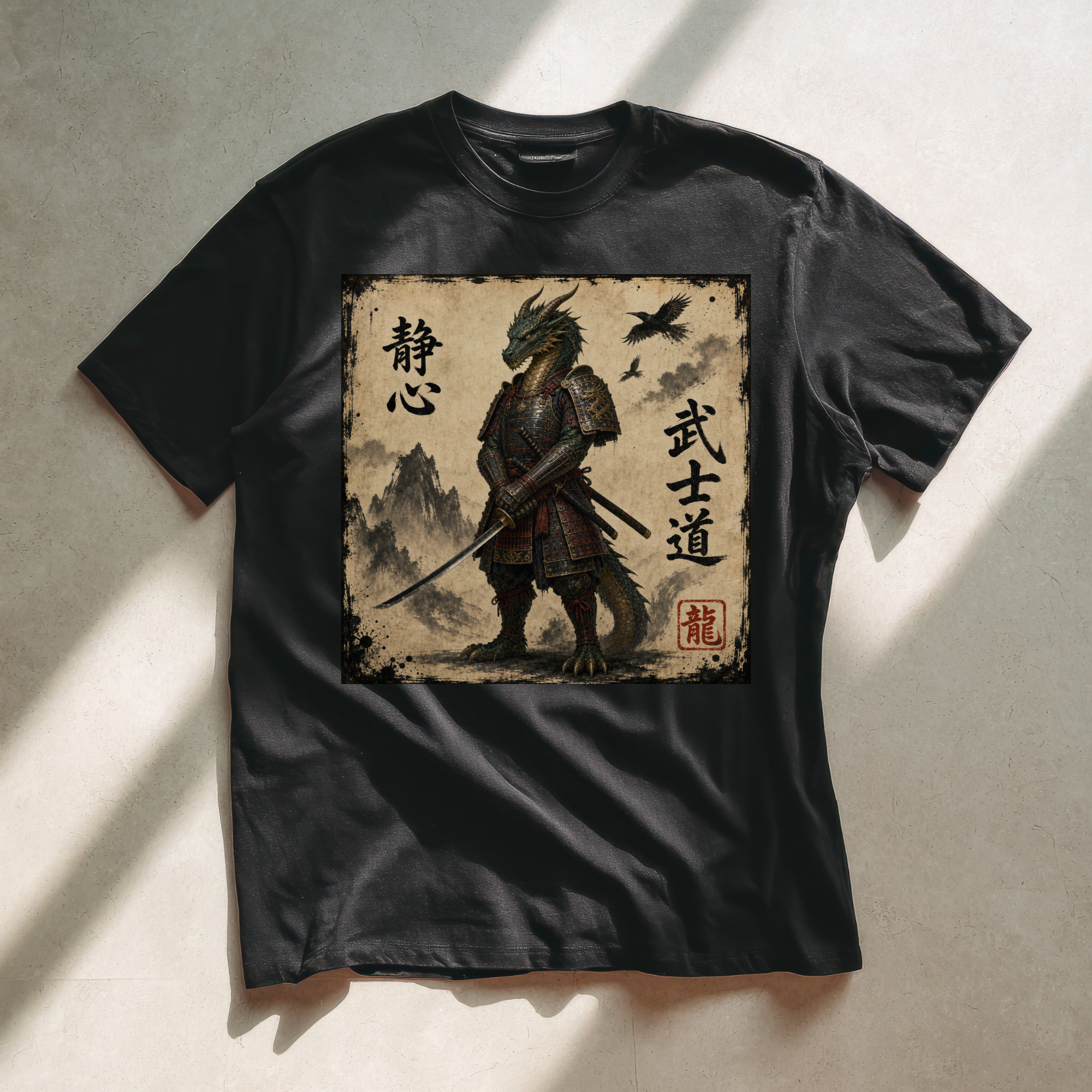 Samurai Dragon Tee Version 2 — Bushidō Ink Warrior Graphic T-Shirt