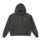CoolyJapan Signature Drop Shoulder Full-Zip Hoodie — 360gsm Heavyweight Cotton Blend
