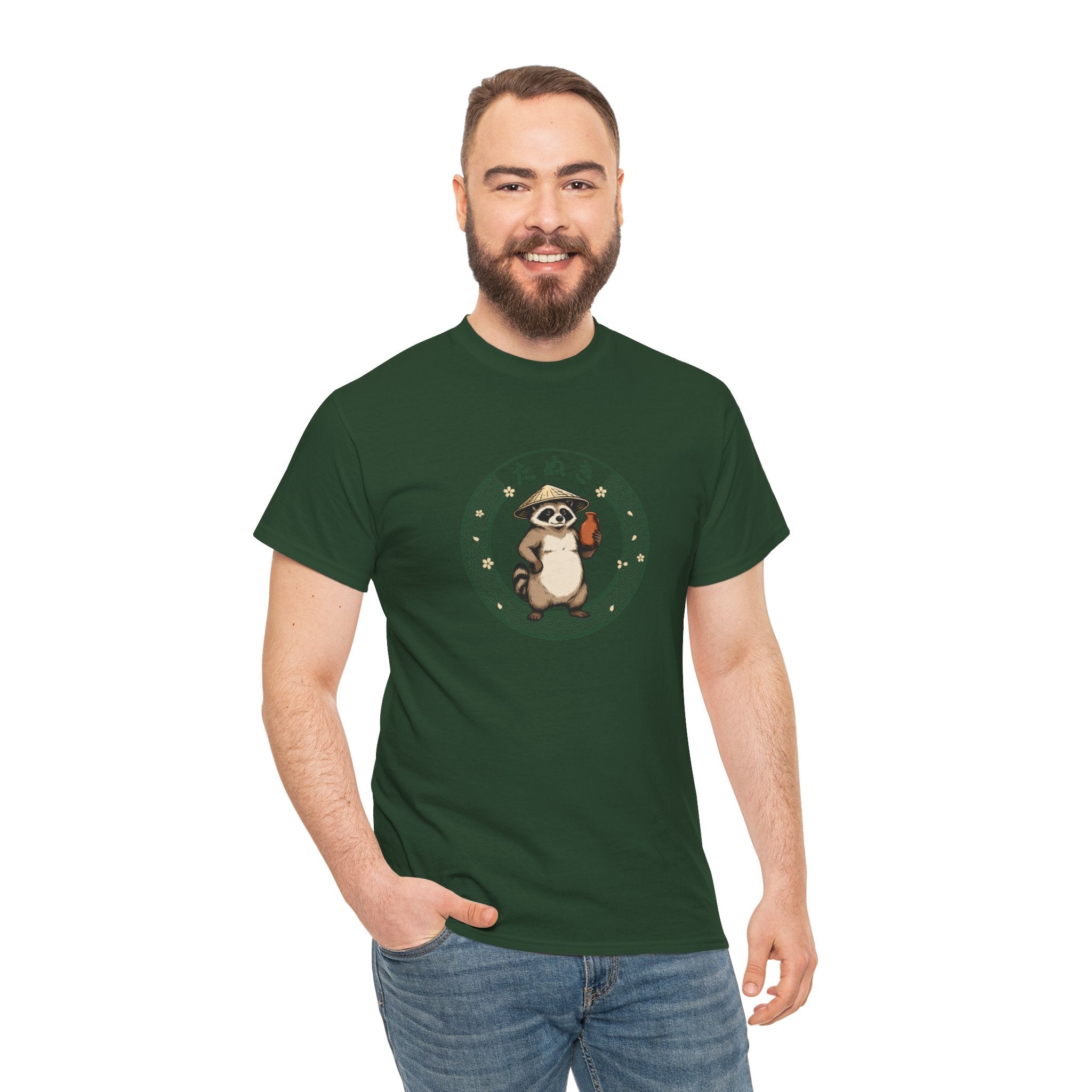 Tanuki T-Shirt | Japanese Raccoon Dog Folklore Graphic Tee | Edo Period Japan Shirt | Good Luck Gift