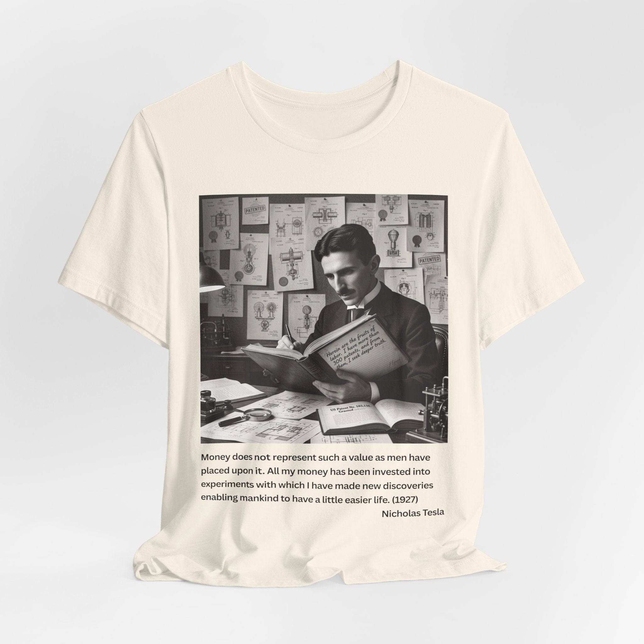 Nikola Tesla "Money" | Verified Quote T-Shirt | The Thinking Person's Tee
