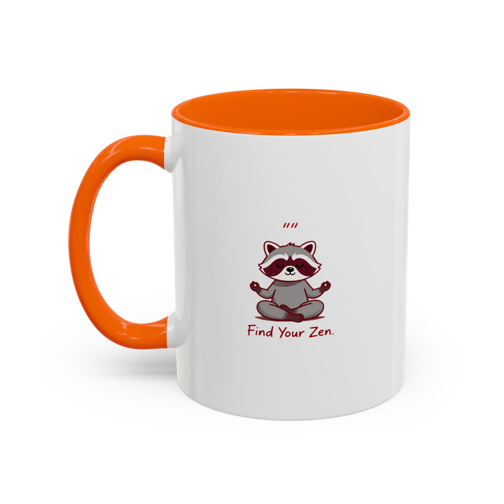 Zen Racoon Coffee Mug - "Find Your Zen" Accent Ceramic Mug