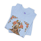 Floral Vintage Cat Tee — '美貓' Asian-Inspired Graphic T-Shirt