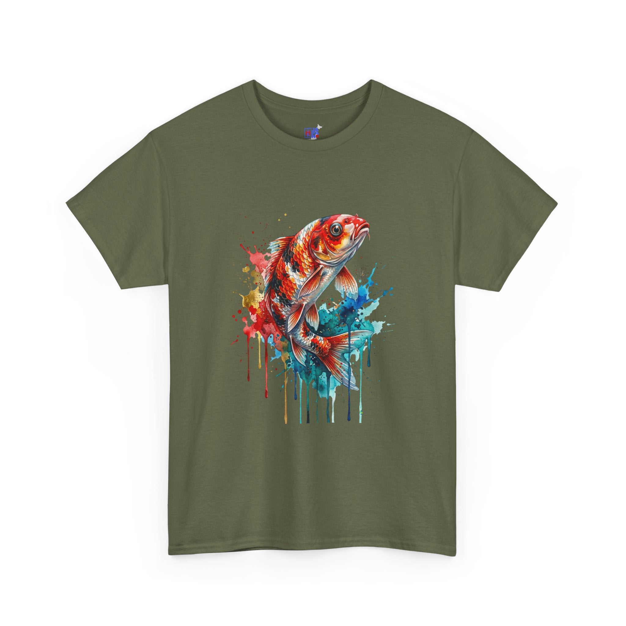 Koi Fish Watercolor T-Shirt — Vibrant Drip Art Tee