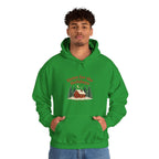 Christmas Cabin Hoodie — 'Home for the Holidays' Green Holiday Sweatshirt