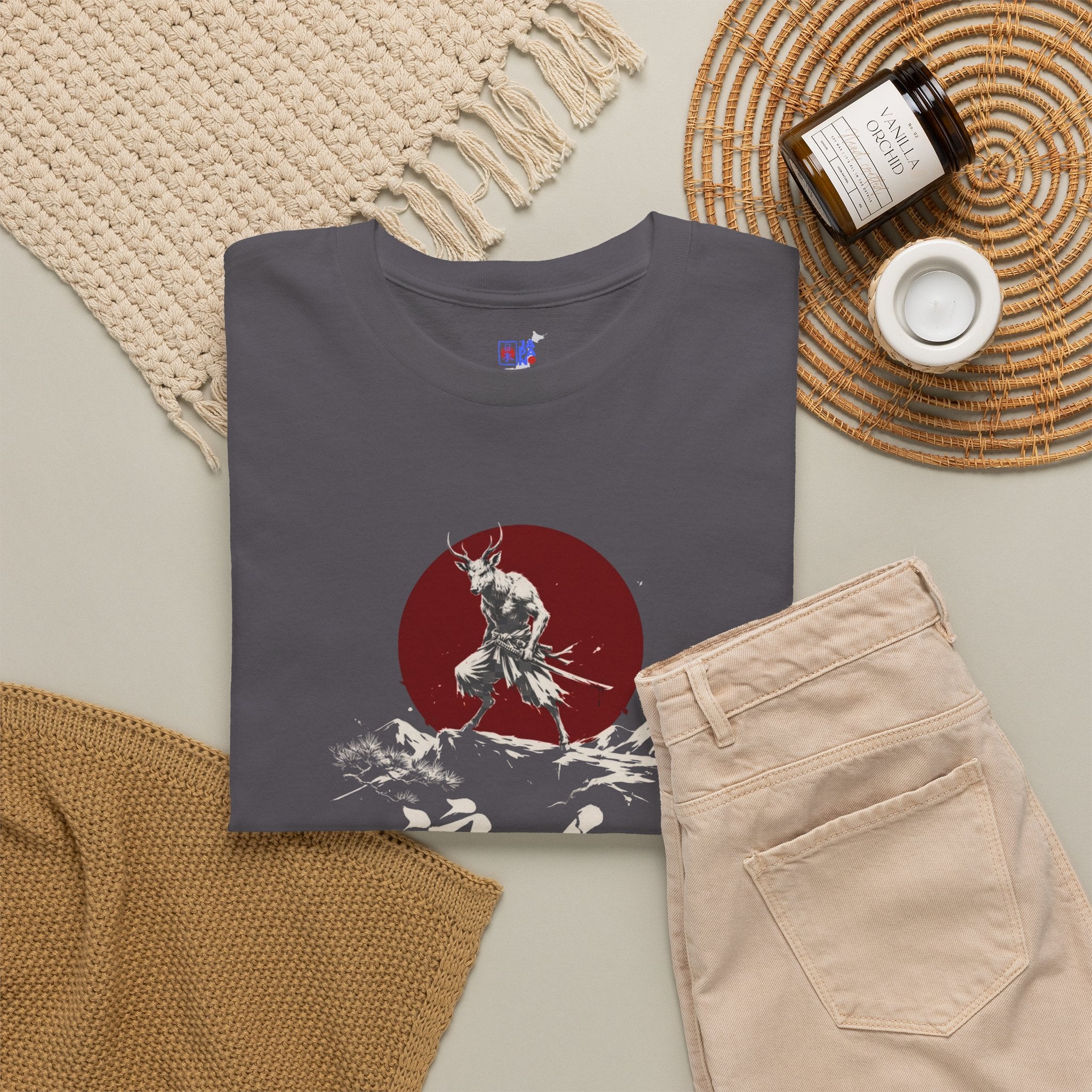 Samurai Wolf Tee — Japanese Ronin Graphic T-Shirt (浪人)