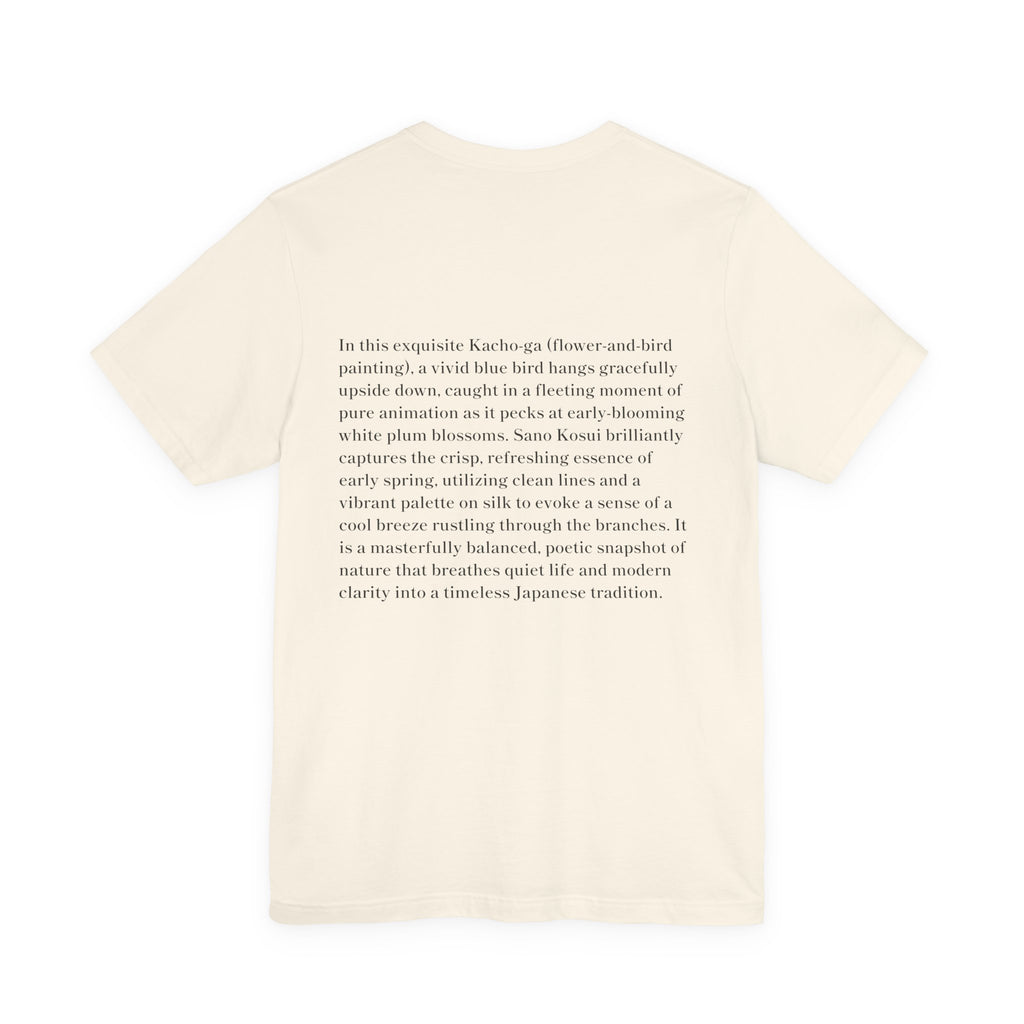 Nihonga Art Tee, Baika Shokin-zu Plum Blossoms and Blue Bird