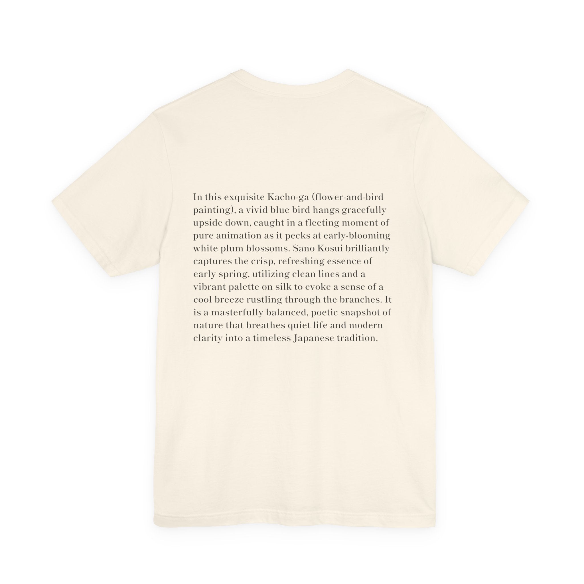 Nihonga Art Tee, Baika Shokin-zu Plum Blossoms and Blue Bird
