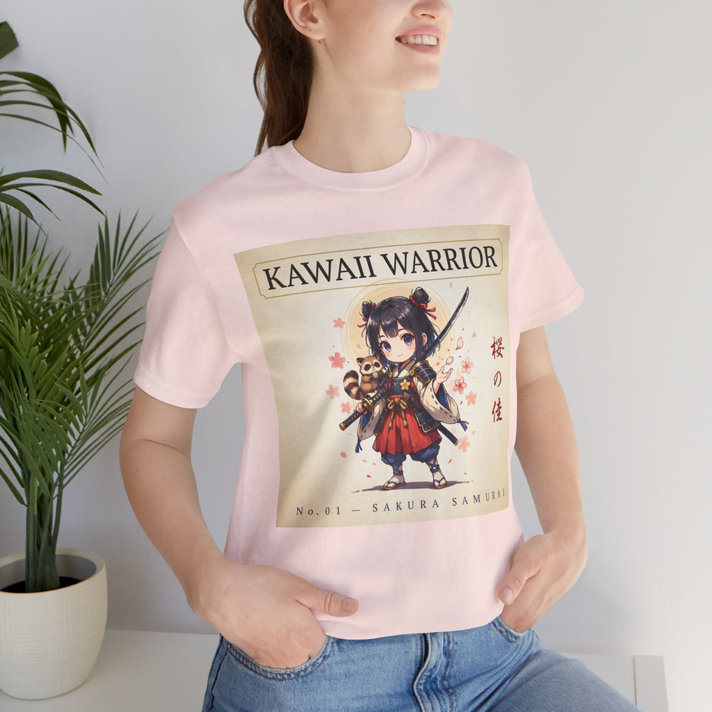 Kawaii Sakura Samurai T-Shirt — Cute Anime Warrior Tee