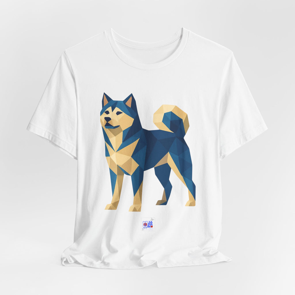 Geometric Shiba Inu T-Shirt — Low Poly Japanese Dog Art Tee
