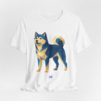 Geometric Shiba Inu T-Shirt — Low Poly Japanese Dog Art Tee