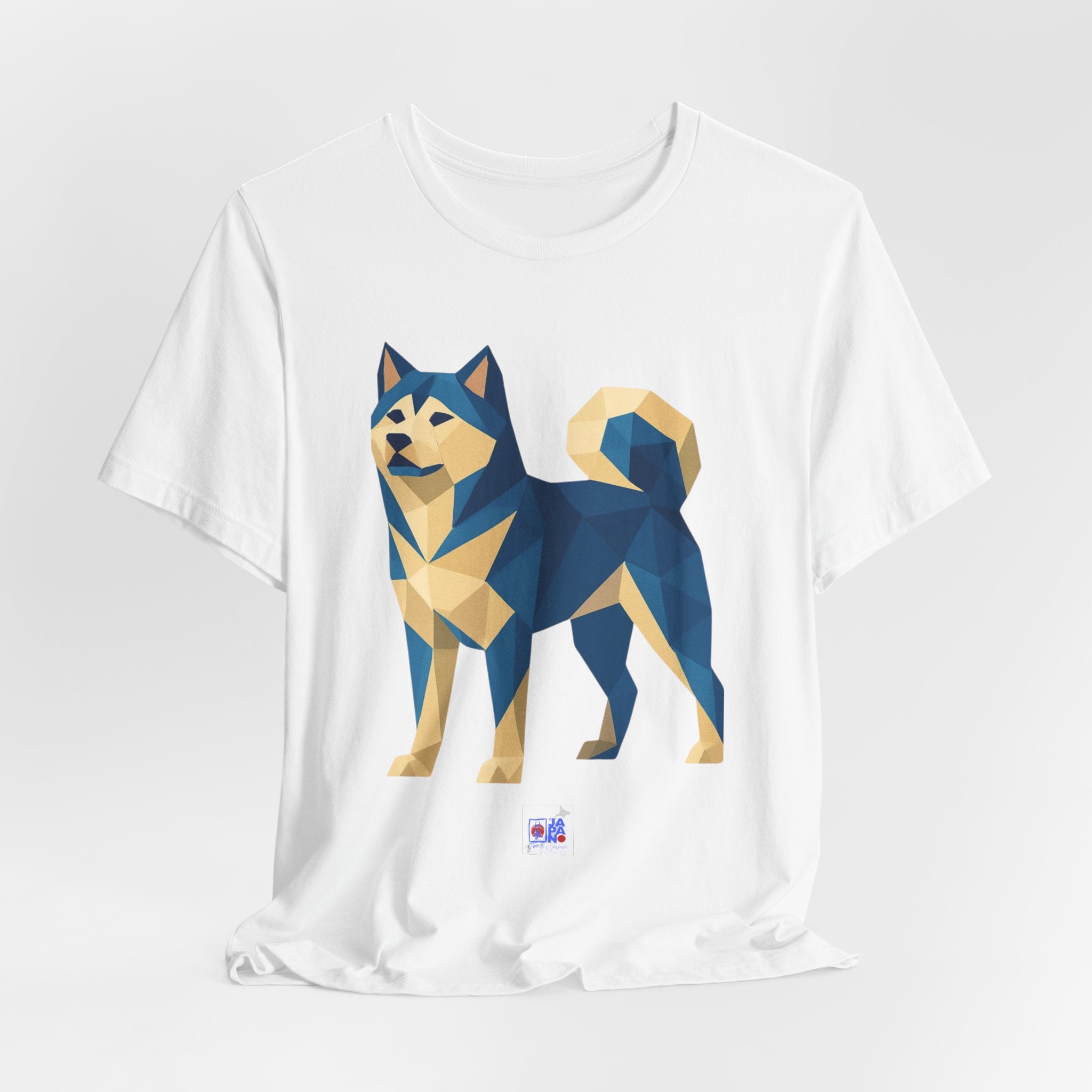 Geometric Shiba Inu T-Shirt — Low Poly Japanese Dog Art Tee