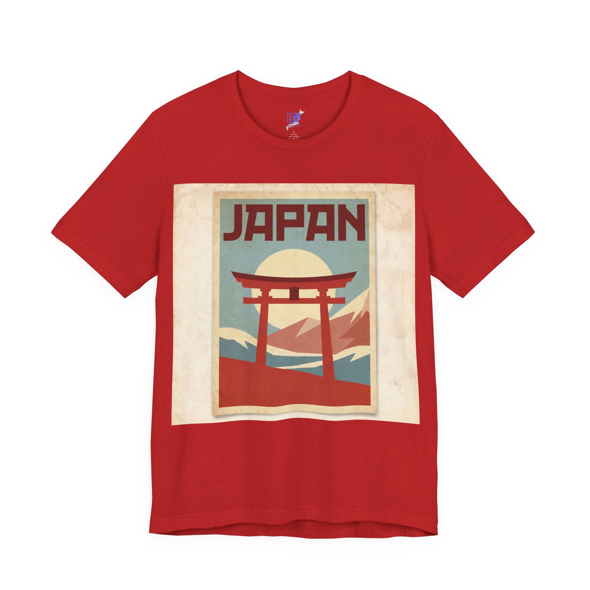 Japan Vintage Travel Poster T-Shirt — Torii Gate Sunrise Mountain Tee