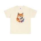 Shiba Inu Watercolor T-Shirt — Colorful Dog Portrait Tee