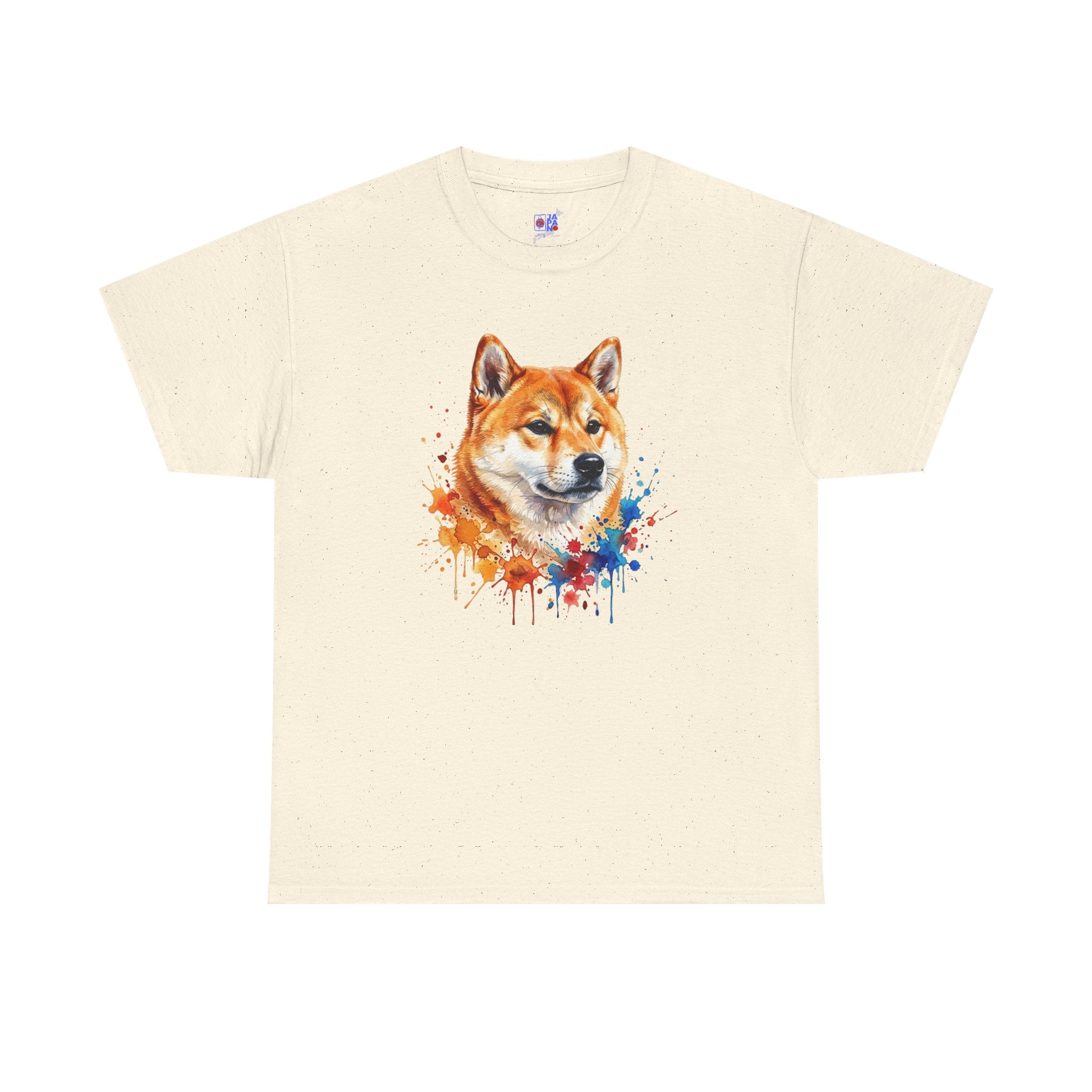 Shiba Inu Watercolor T-Shirt — Colorful Dog Portrait Tee