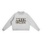 CoolyJapan Fleece Mock-Neck Crop Sweatshirt — 350gsm Heavyweight Women's