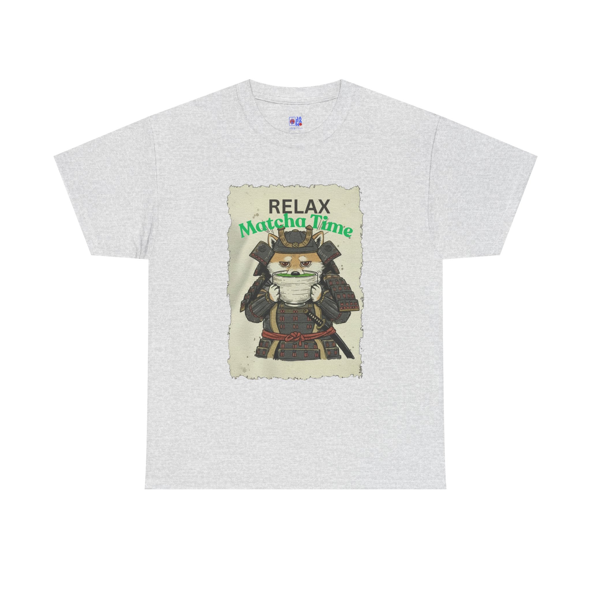 Samurai Shiba Inu Drinking Matcha Tee — Relax Matcha Time Graphic T-Shirt