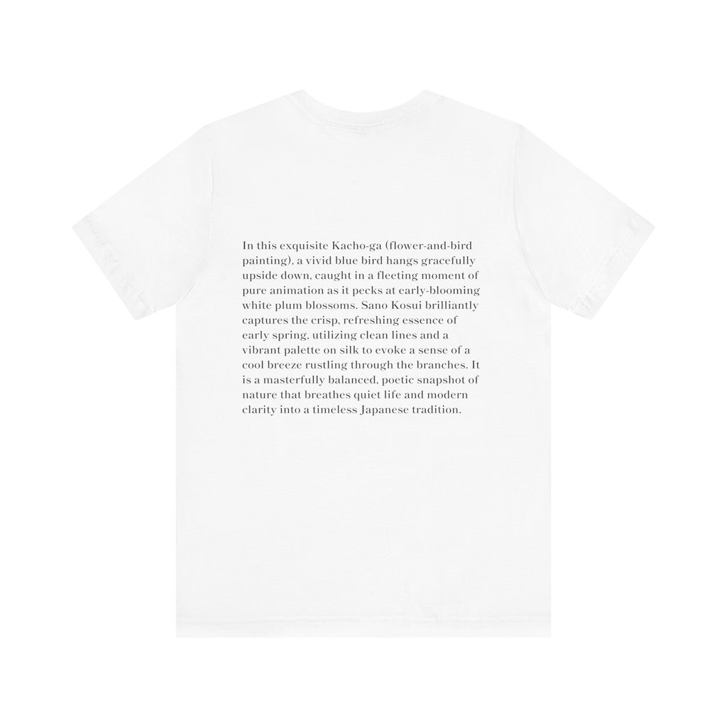 Nihonga Art Tee, Baika Shokin-zu Plum Blossoms and Blue Bird