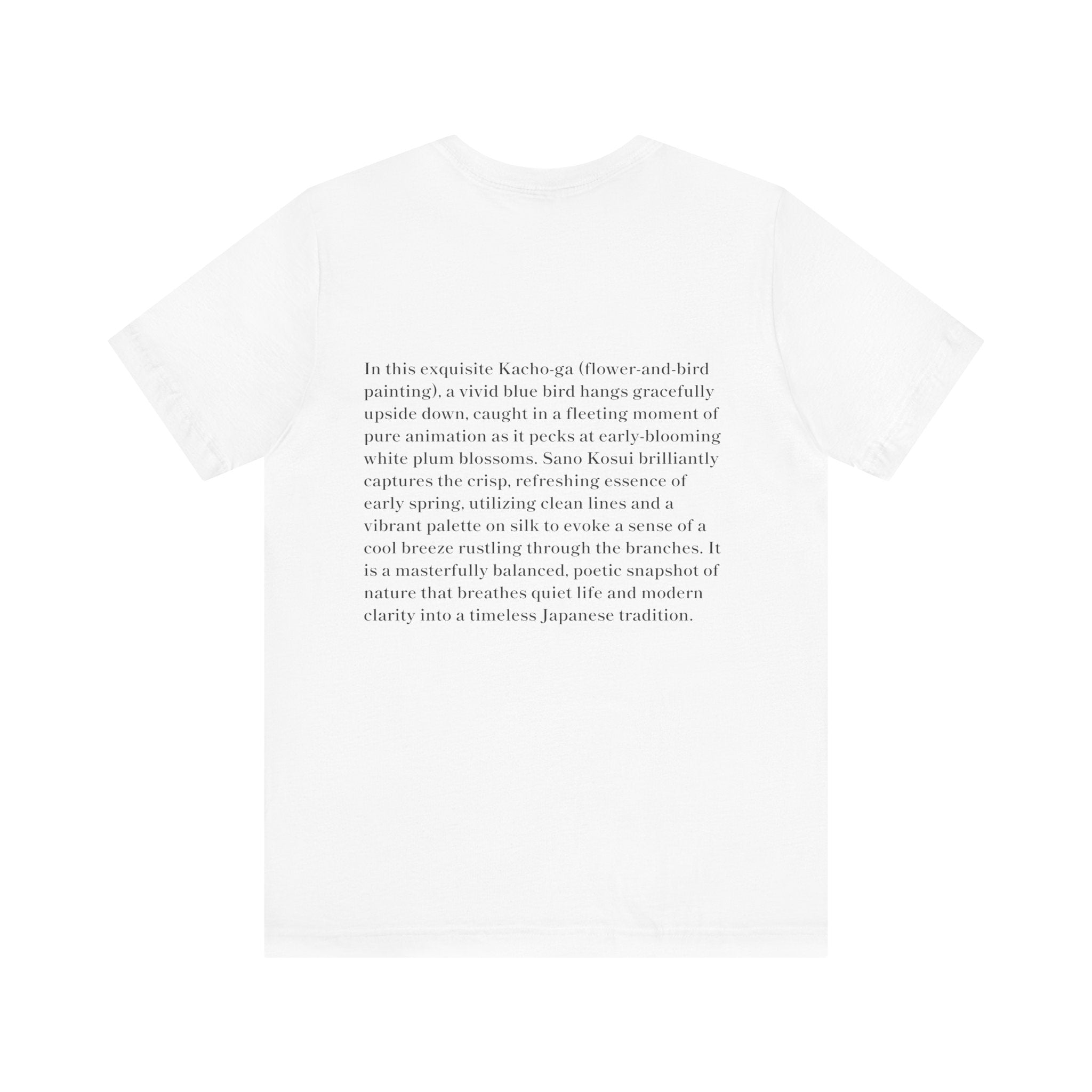 Nihonga Art Tee, Baika Shokin-zu Plum Blossoms and Blue Bird