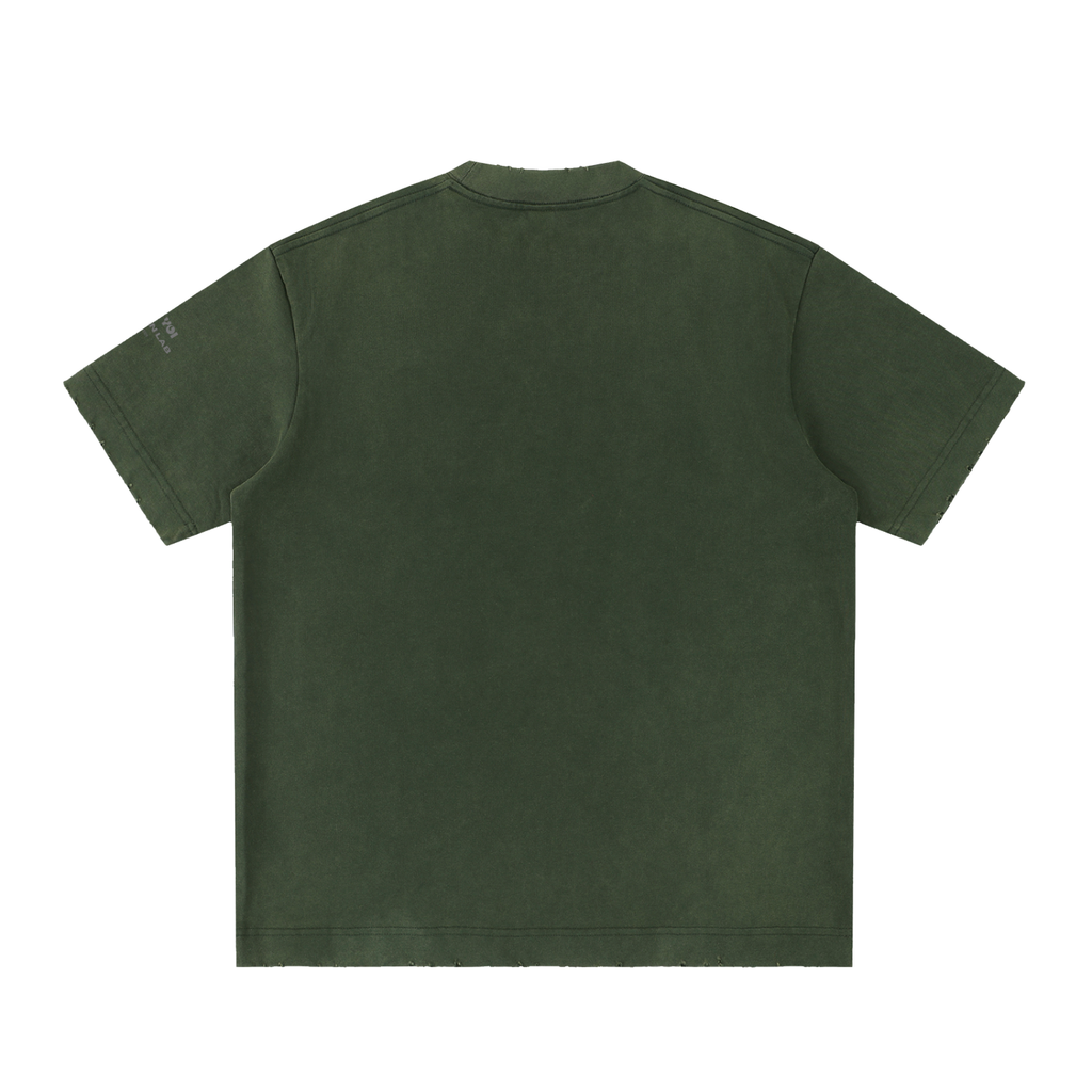 Heavyweight Vintage Washed Frayed T-Shirt (430gsm)