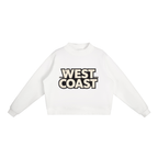 CoolyJapan Fleece Mock-Neck Crop Sweatshirt — 350gsm Heavyweight Women's