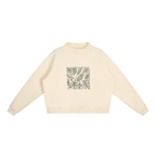CoolyJapan Fleece Mock-Neck Crop Sweatshirt — 350gsm Heavyweight Women's