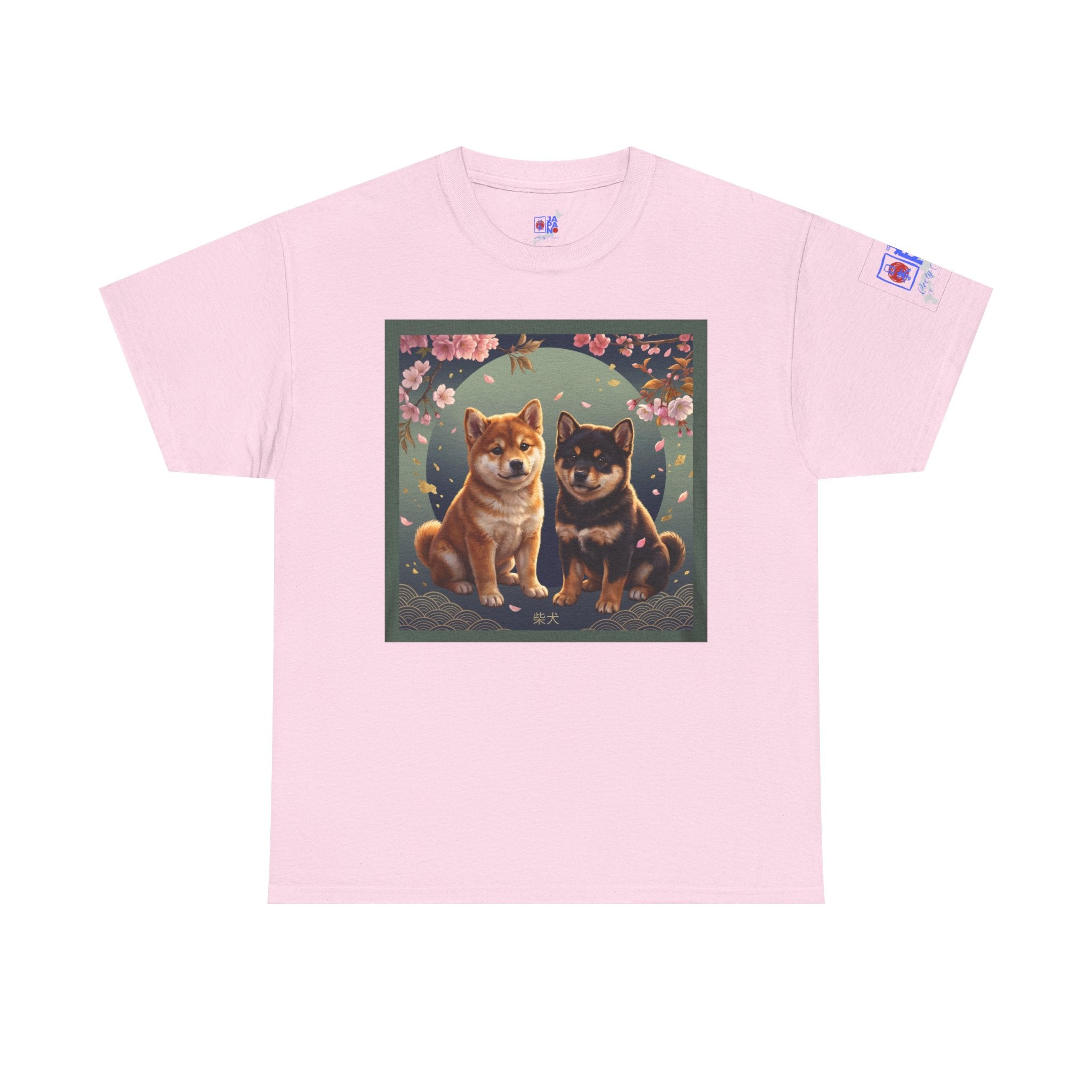 Shiba Inu Puppies Duo T-Shirt — Cute Cherry Blossom Dog Tee