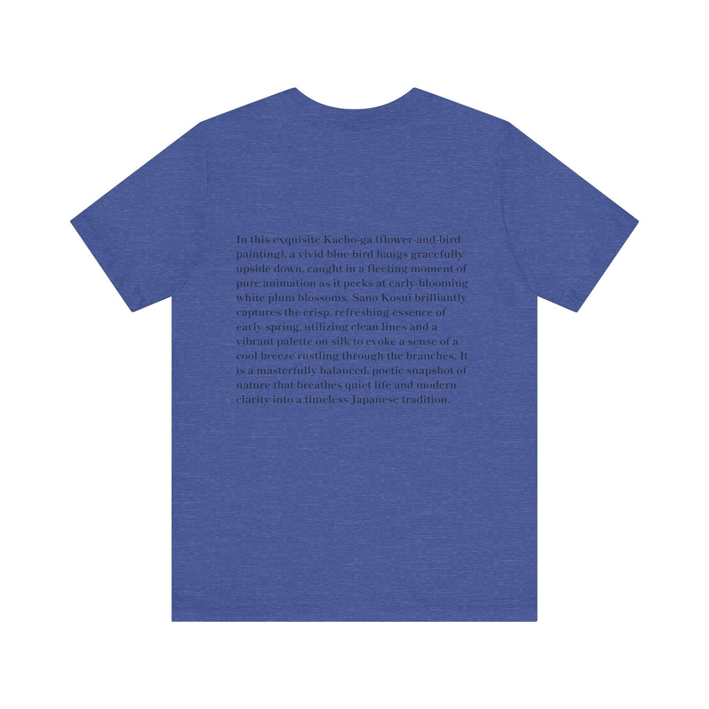 Nihonga Art Tee, Baika Shokin-zu Plum Blossoms and Blue Bird