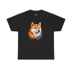 Shiba Inu Watercolor T-Shirt — Colorful Dog Portrait Tee
