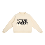 CoolyJapan Fleece Mock-Neck Crop Sweatshirt — 350gsm Heavyweight Women's