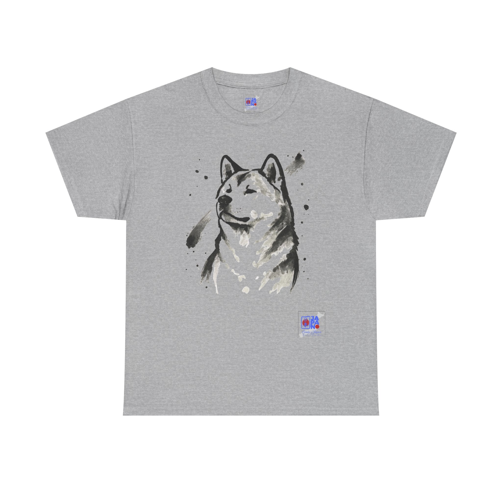 Akita Inu Sumi Ink Portrait T-Shirt — Japanese Ink Wash Dog Tee