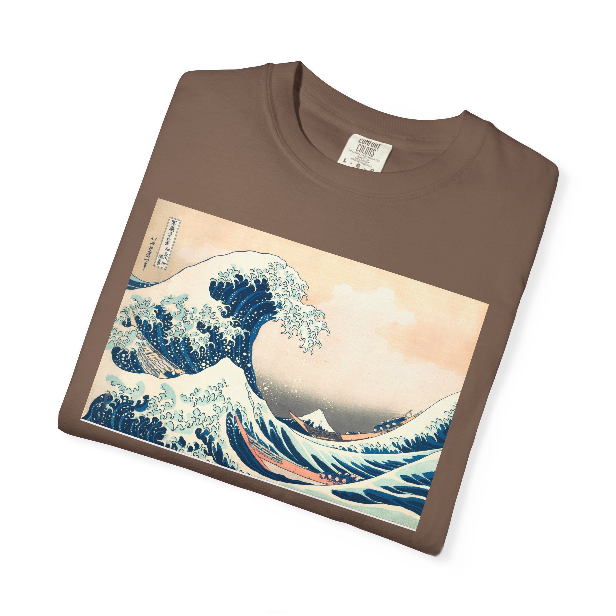 "The Great Wave of Kanagawa" Hokusai Art Tee — Comfort Colors 1717 Vintage Fit T-Shirt for Women