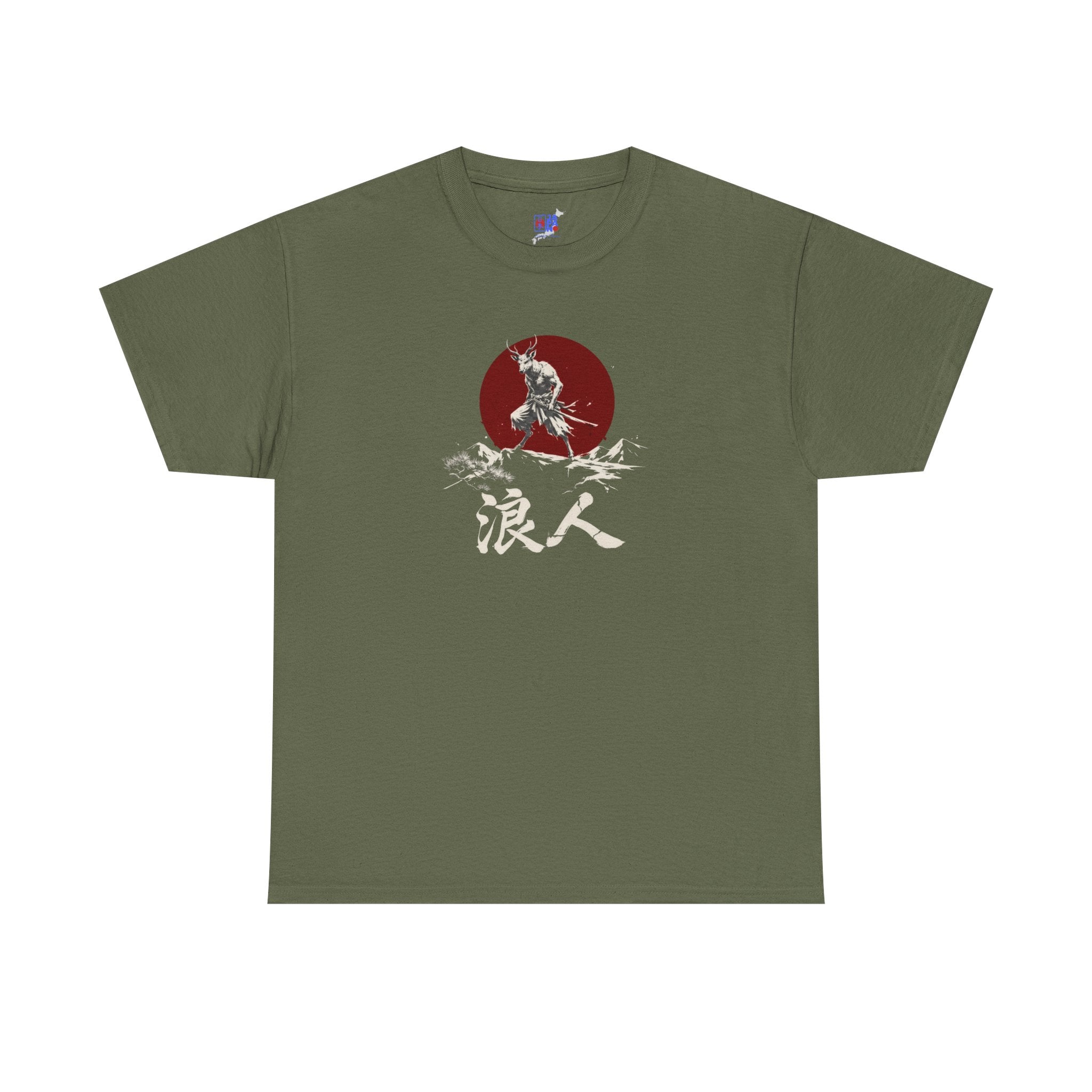 Samurai Wolf Tee — Japanese Ronin Graphic T-Shirt (浪人)