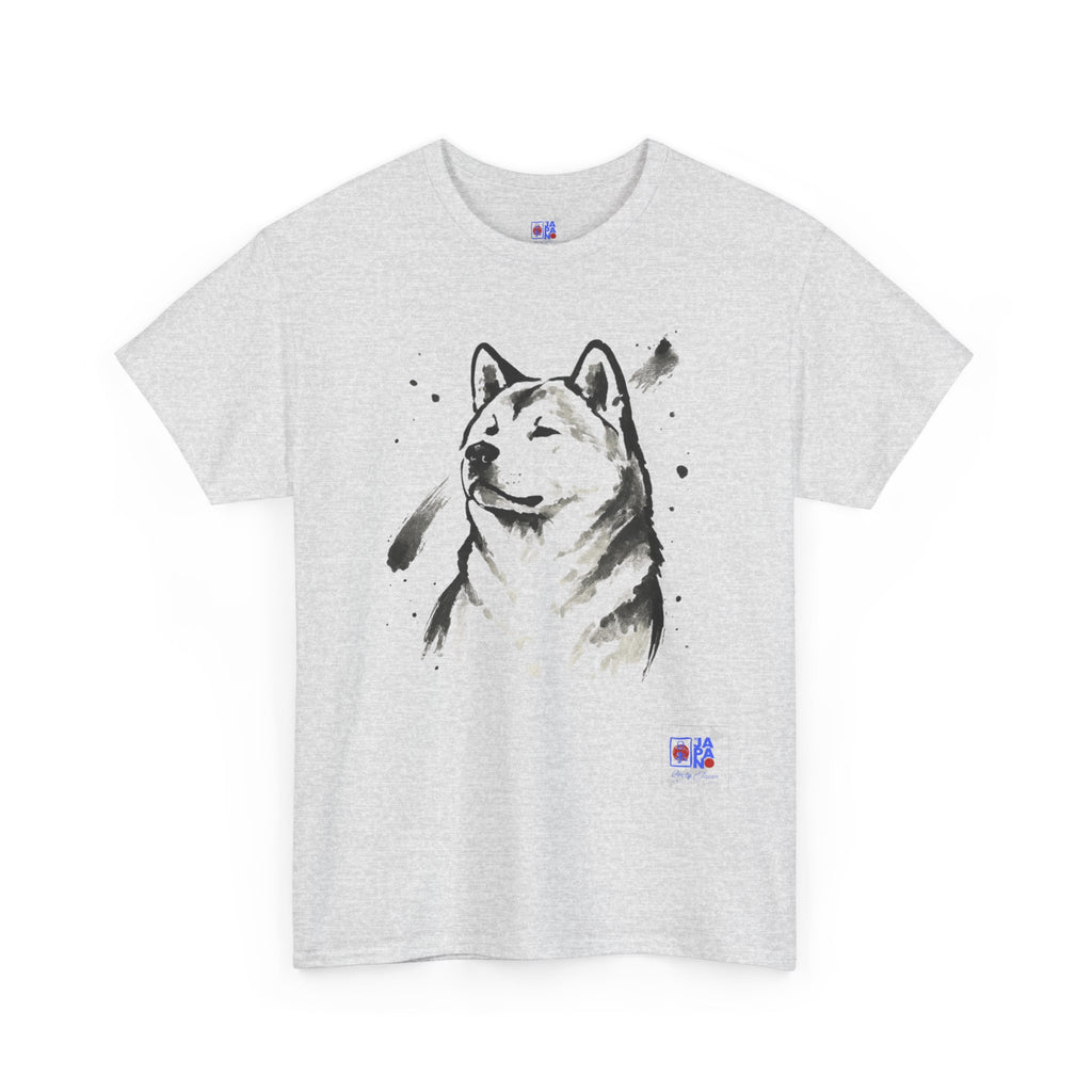 Akita Inu Sumi Ink Portrait T-Shirt — Japanese Ink Wash Dog Tee