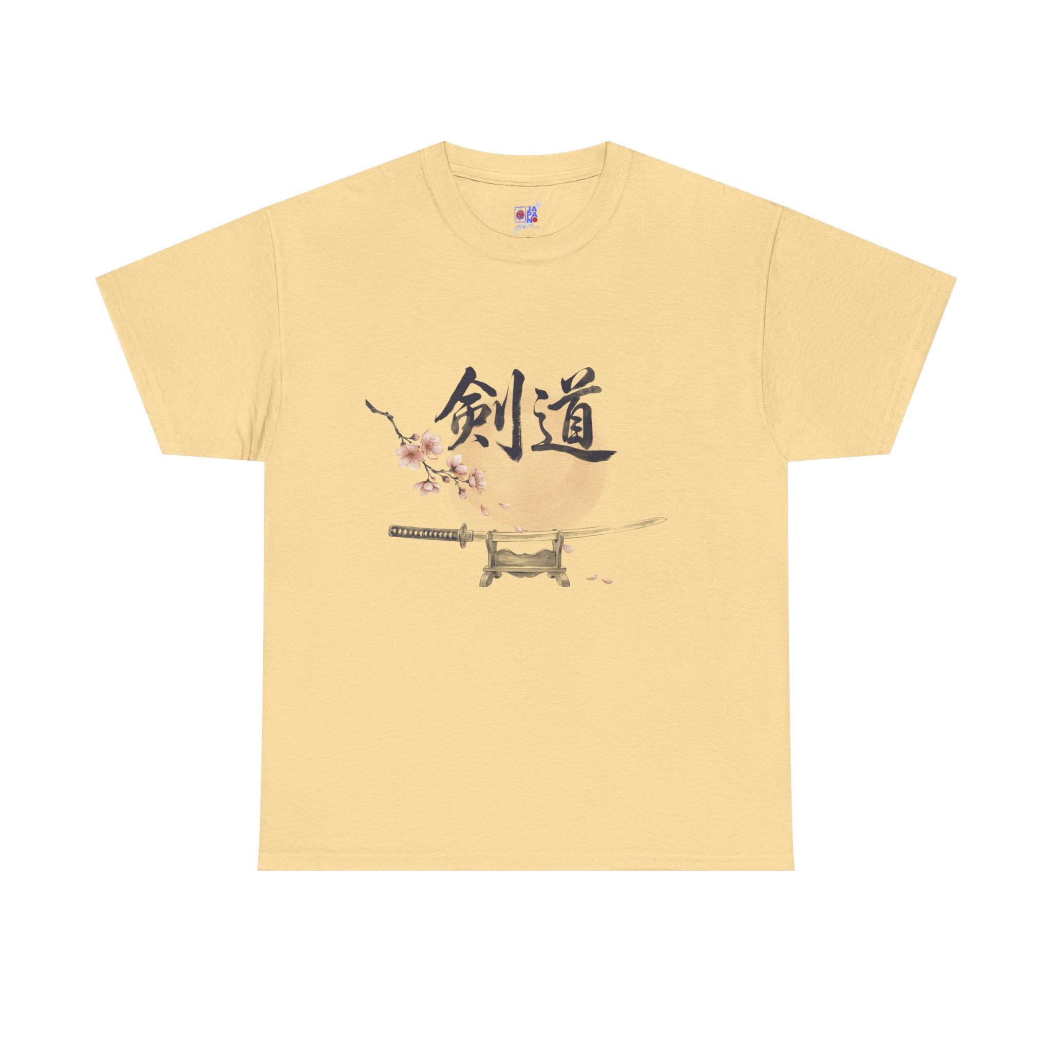 Kendo Katana T-Shirt, Japanese Calligraphy 剣道 Tee with Cherry Blossoms, Sensei Gift, Dojo Tribute & Martial Arts Lover Apparel