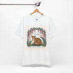 Leopard Garden Tee — Vintage Botanical Cat Graphic Shirt