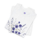 Kikyo (Balloon Flower) Floral Japanese Tee | Deep Purple Autumn Botanical Shirt