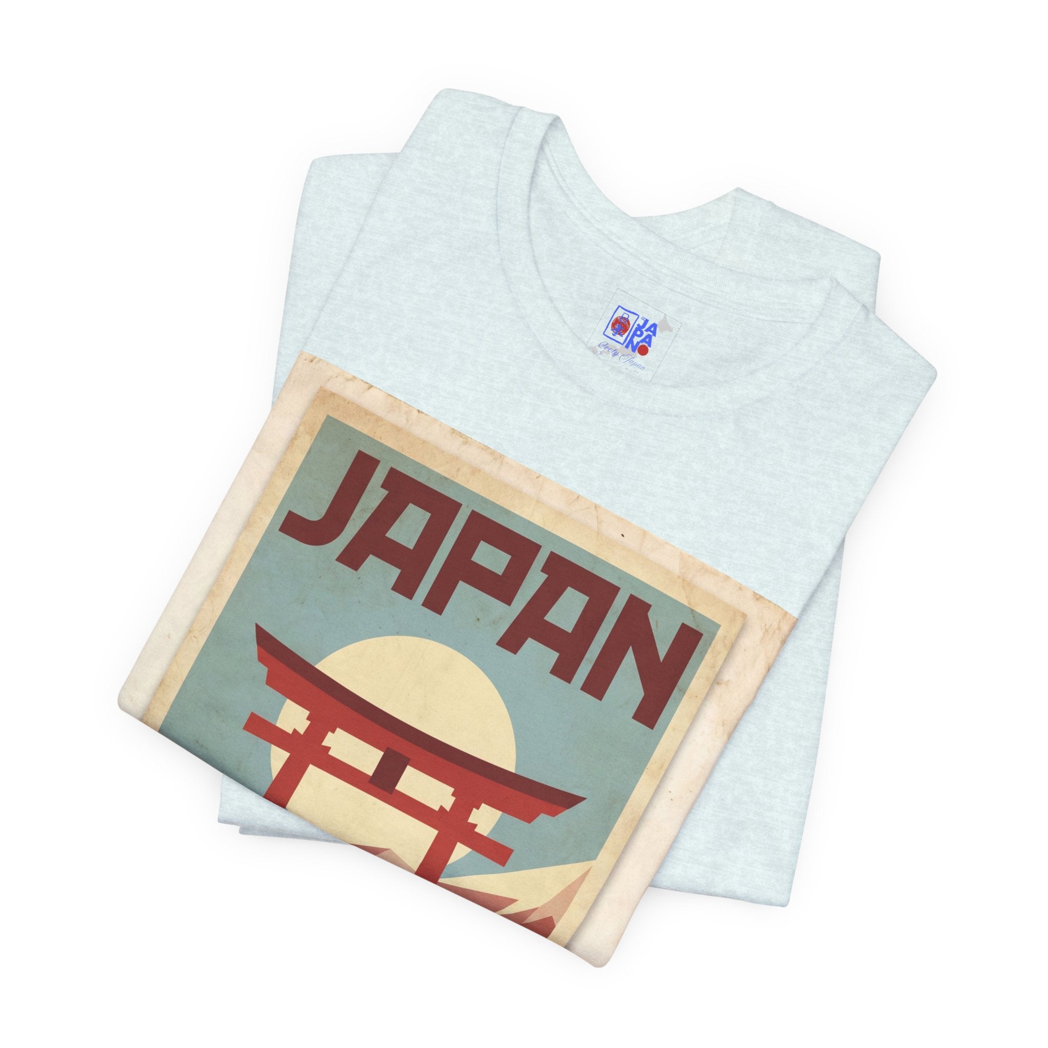 Japan Vintage Travel Poster T-Shirt — Torii Gate Sunrise Mountain Tee