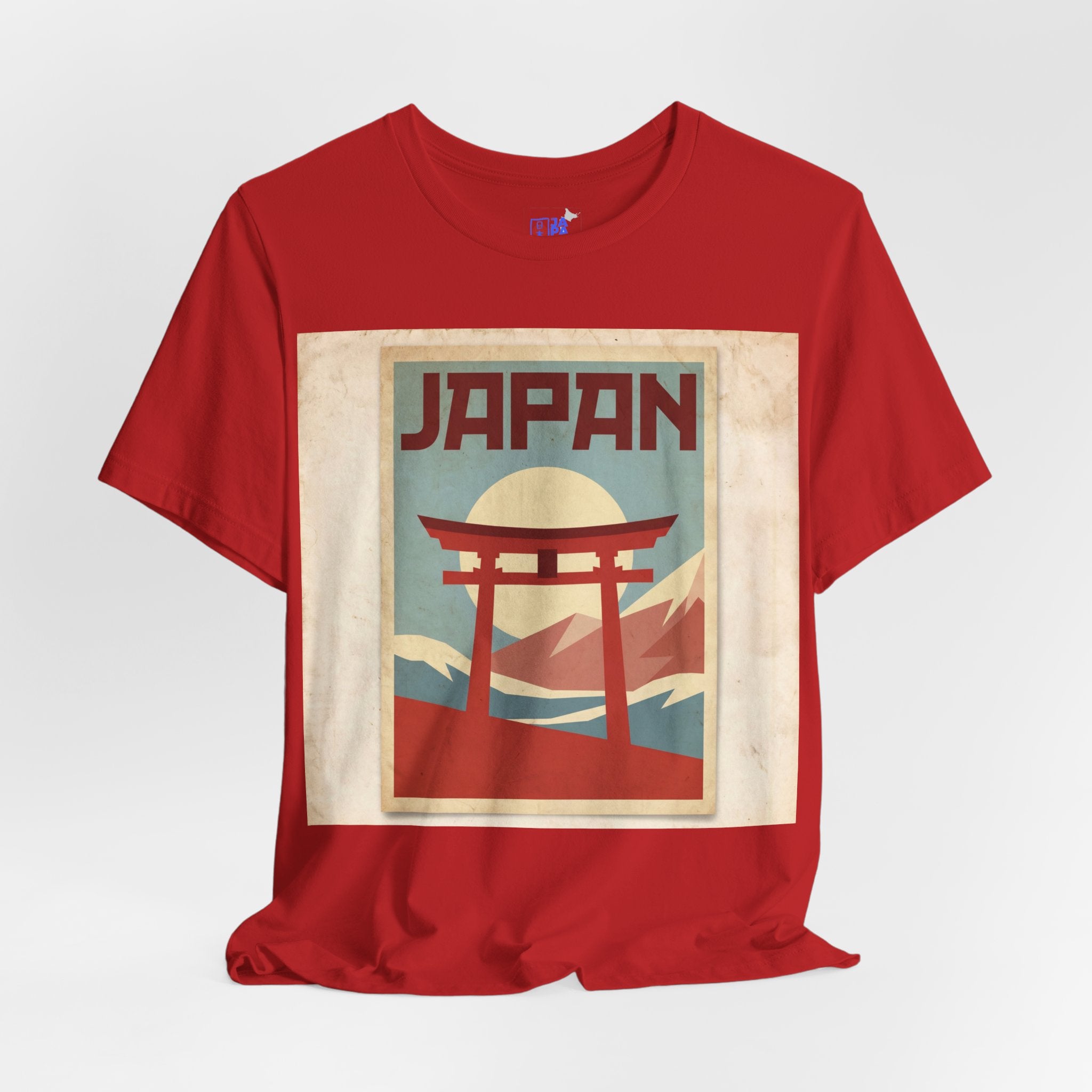 Japan Vintage Travel Poster T-Shirt — Torii Gate Sunrise Mountain Tee