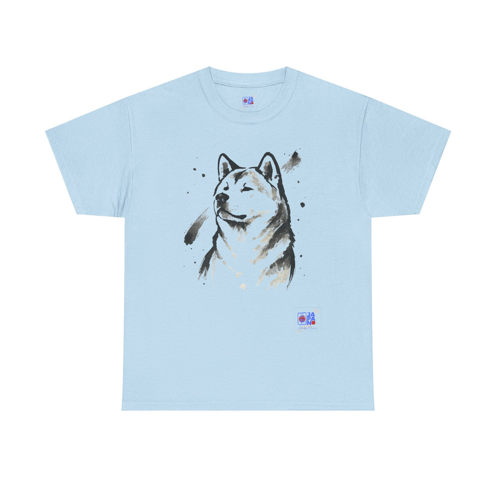 Akita Inu Sumi Ink Portrait T-Shirt — Japanese Ink Wash Dog Tee